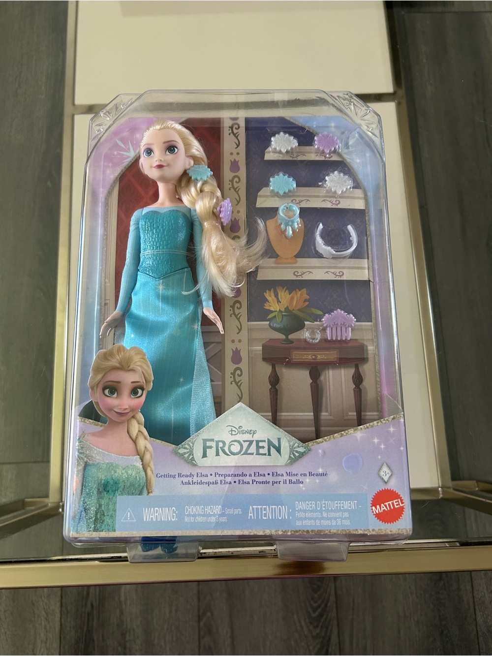 Mattel Frozen Elsa Doll with Teal Gown and Blonde Hair